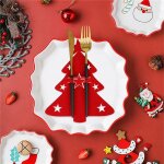 Couverts en forme d'arbre de noël, couverture de couteau et fourchette, couteau décoratif de table, vaisselle ... Couverts en forme d'arbre de noël, couverture de couteau et fourchette, couteau décoratif de table, vaisselle ...