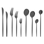 Couverts multicolores en acier inoxydable, ensemble de 9 pi�ces, couteau, fourchette, cuill�re, service ...