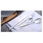 Couverts en or plaqu service de table ensemble de couverts en acier inoxydable 304 rose, fourchette ...