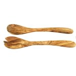 Couverts a salade en bois d'olivier 30 cm