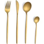 Couverts de table pour 6 personnes, 24 pièces couverts or mat, couverts inox, set couverts de table avec ... Couverts de table pour 6 personnes, 24 pièces couverts or mat, couverts inox, set couverts de table avec ...