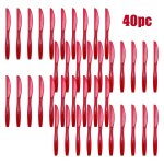 Couverts de table jetables, 40 pices, couteaux en plastique, vaisselle pour rception - cadeaux pour ...