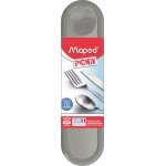 Couverts transportables - cuill�re - fourchette - couteau - inox - bo�te grise - maped