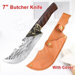 Avec couverture - couteau de chef professionnel, couperet en acier inoxydable, couteau de boucher, trou ... Avec couverture - couteau de chef professionnel, couperet en acier inoxydable, couteau de boucher, trou ...