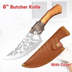Avec couverture - couteau de chef professionnel, couperet en acier inoxydable, couteau de boucher, trou ... Avec couverture - couteau de chef professionnel, couperet en acier inoxydable, couteau de boucher, trou ...