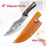 Avec couverture - couteau de chef professionnel, couperet en acier inoxydable, couteau de boucher, trou ... Avec couverture - couteau de chef professionnel, couperet en acier inoxydable, couteau de boucher, trou ...
