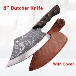 Avec couverture - couteaux de cuisine chinois couperet a viande forg, couteau de chef de boucher en ...