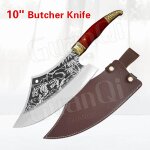 Avec couverture - couteaux de cuisine chinois couperet a viande forg, couteau de chef de boucher en ...