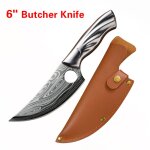Avec couverture - couteau a désosser en acier inoxydable avec manche en bois, couteau de chef forgé, ... Avec couverture - couteau a désosser en acier inoxydable avec manche en bois, couteau de chef forgé, ...