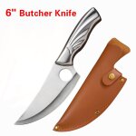 Avec couverture - couteau a dsosser en acier inoxydable avec manche en bois, couteau de chef forg, ...
