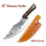 Avec couverture - couteau a désosser forgé en acier inoxydable, couteau a hacher la viande, couteau de ... Avec couverture - couteau a désosser forgé en acier inoxydable, couteau a hacher la viande, couteau de ...