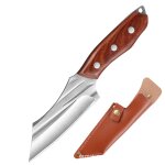 Avec couverture - couteau a viande forg a la main 5cr15mov en acier inoxydable, pour camping, survie, ...