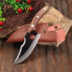 Couverture en cuir mtg47 - couteau d'abattage a anneau de 6 pouces, pour poisson, cochon, mouton, porc, ...