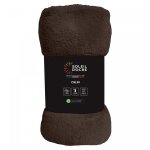 Couverture flanelle 180x220 cm calin brun, par soleil d'ocre