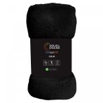 Couverture flanelle 180x220 cm calin noir, par soleil d'ocre