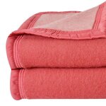 Couverture laine woolmark double face vieux rose 240x260 cm