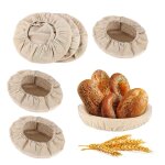 Couverture en lin ferment, panier rond en rotin, pour etaler le pain, doublure en tissu, pte pour baguette, ...