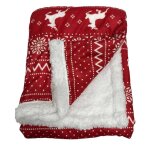 Couverture no�l sherpa rouge 100x75cm