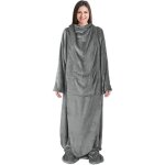 Couverture peluche a manches gris 180x140 cm