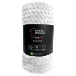 Couverture, plaid 180x220 cm cocooning ecru, par soleil d'ocre