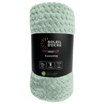 Couverture, plaid 180x220 cm cocooning vert eau, par soleil d'ocre