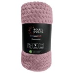 Couverture, plaid 180x220 cm cocooning vieux rose, par soleil d'ocre