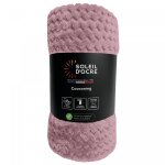 Couverture, plaid 220x240 cm cocooning vieux rose, par soleil d'ocre