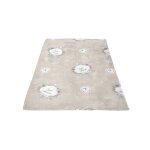 Couverture polaire microfibre imprim�e 220x240 cm esprit de famille taupe, par soleil d'ocre