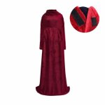 Couverture portable surdimensionn�e avec manches et poche, fermeture ajustable 150x180cm rouge