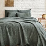 Couvre lit en coton vert 260x240