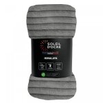 Couvre lit flanelle et velours 220x240 cm himalaya gris, par soleil d'ocre Couvre lit flanelle et velours 220x240 cm himalaya gris, par soleil d'ocre