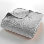 Couvre lit polyester gris 220x240
