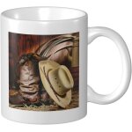 Cowboy black hat western boots grande tasse a cafe en ceramique, grande tasse a the pour le bureau et ...