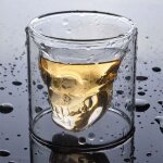 Crne crne verre a vin squelette biere chope en verre personnalit bar dcoration double transparent ...