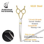 Crane - ciseaux de toilettage professionnels pour chiens, cisailles a effiler incurves, gros coups pour ...