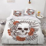 Crane rose housse de couette x imprim�� d squelette parure de lit personnes ado fille enfants microfibre ...