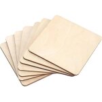 Creative deco 10 x dessous de verre en bois carr� 10 x 10 cm d�coupes contreplaqu�s non - peint tasses, ...