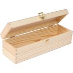 Creative deco bo�te caisse � vin en bois cadeau non peint boite rangement 1 bouteille 36x11x9. 8 cm