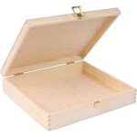 Creative deco bo�te de rangement bois 29 x 25 x 6, 5 cm non peinte caisse coffre malle pour d�corer avec ...