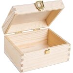 Creative deco boite de rangement en bois avec fermoir 21, 4 x 13, 8 x 10 cm coffre de rangement boite ...