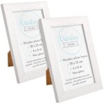 Creative home 2 x cadre photo 10x15 cm blanc mural bois de pin naturel decoration de bureau chambre maison ...