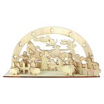 Cr�che mini sc�ne de no�l en bois cisel� 27 cm