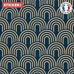 Cr�dence adh�sive art d�co paris 400 x 50 cm bleu