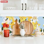 Cr�dence adh�sive lys fleuri 100 x 50 cm