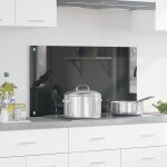 Crdence de cuisine vidaxl gris fonc 90x50x0, 6 cm en verre tremp