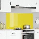 Crdence de cuisine vidaxl jaune 120x60x0, 6 cm en verre tremp