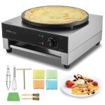 Crpire electrique 40 cm - vevor - 1700 w - en acier inoxydable - avec contrle de la temprature, restaurant ...