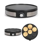 Cr�pi�re inox 2en1 - 33cm anti - adh�sif 1500w - plaque r�versible lavable lave - vaisselle