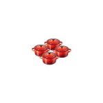 Le creuset - 4 mini cocottes céramique cerise Ãâ˜10 cm - rouge Le creuset - 4 mini cocottes céramique cerise Ãâ˜10 cm - rouge