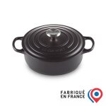 Le creuset cocotte ronde basse en fonte maille 30 cm noir mat